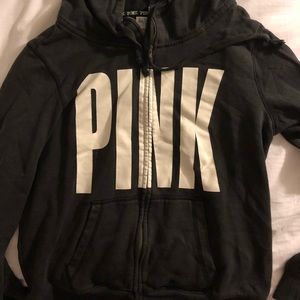 Victoria’s Secret PINK black zip up hoodie!